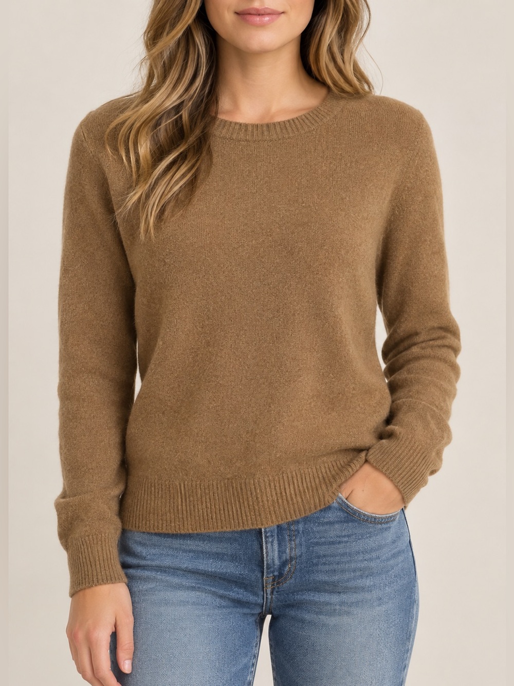 J.Crew Extra-Soft Camel Brown Wool Blend Sweater Women’s Size M